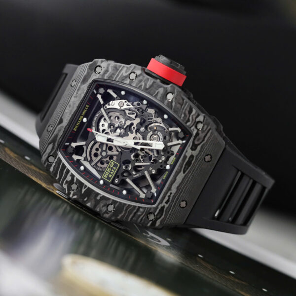 Đồng hồ Richard Mille Replica 11 RM35-02 Rafael Nadal màu đen dây cao su 44mm (2)