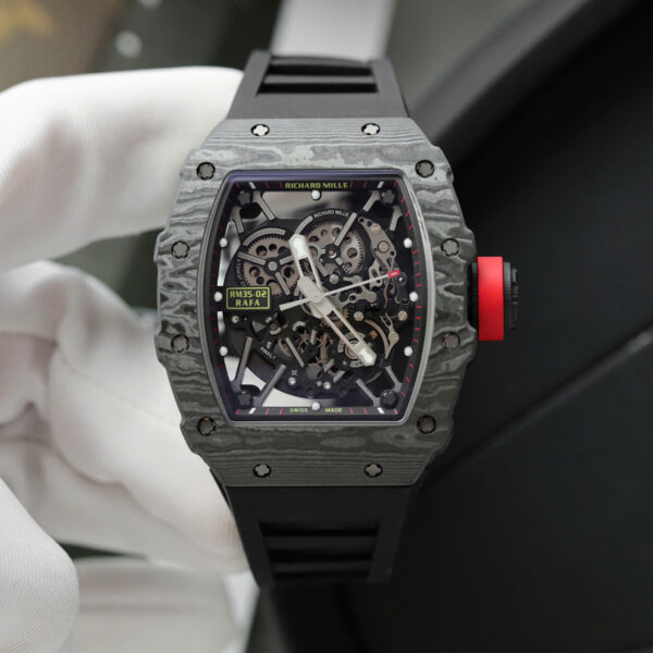 Đồng hồ Richard Mille Replica 11 RM35-02 Rafael Nadal màu đen dây cao su 44mm (2)