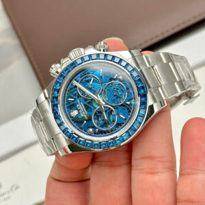 Đồng hồ Rolex Daytona Arolla Challenge Blue Rep 11 đính đá baguette 40mm (2)