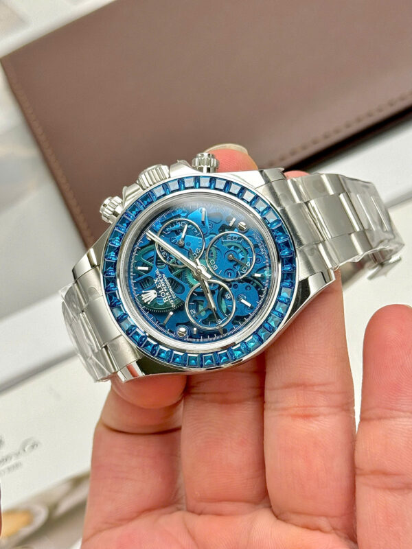 Đồng hồ Rolex Daytona Arolla Challenge Blue Rep 11 đính đá baguette 40mm (2)