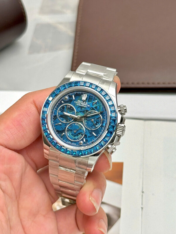 Đồng hồ Rolex Daytona Arolla Challenge Blue Rep 11 đính đá baguette 40mm (2)