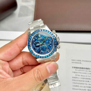 Đồng hồ Rolex Daytona Arolla Challenge Blue Rep 11 đính đá baguette 40mm (2)