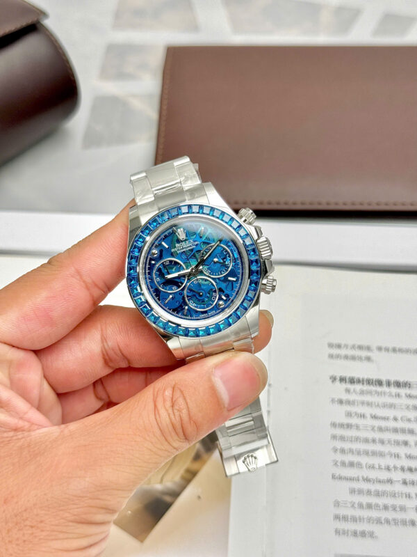 Đồng hồ Rolex Daytona Arolla Challenge Blue Rep 11 đính đá baguette 40mm (2)