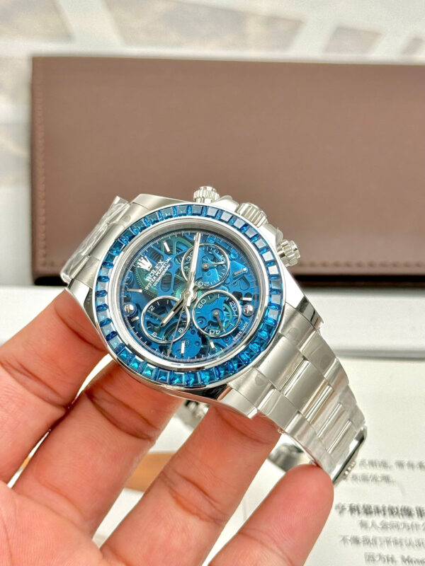Đồng hồ Rolex Daytona Arolla Challenge Blue Rep 11 đính đá baguette 40mm (2)