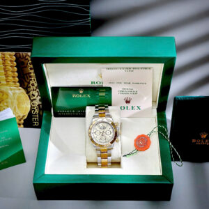 Đồng hồ Rolex Daytona Cosmograph demi vàng cọc dạ quang fake 11 40mm