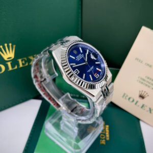 Đồng hồ Rolex Land-Dweller mặt xanh blue cọc số dạ quang fake 11 40mm
