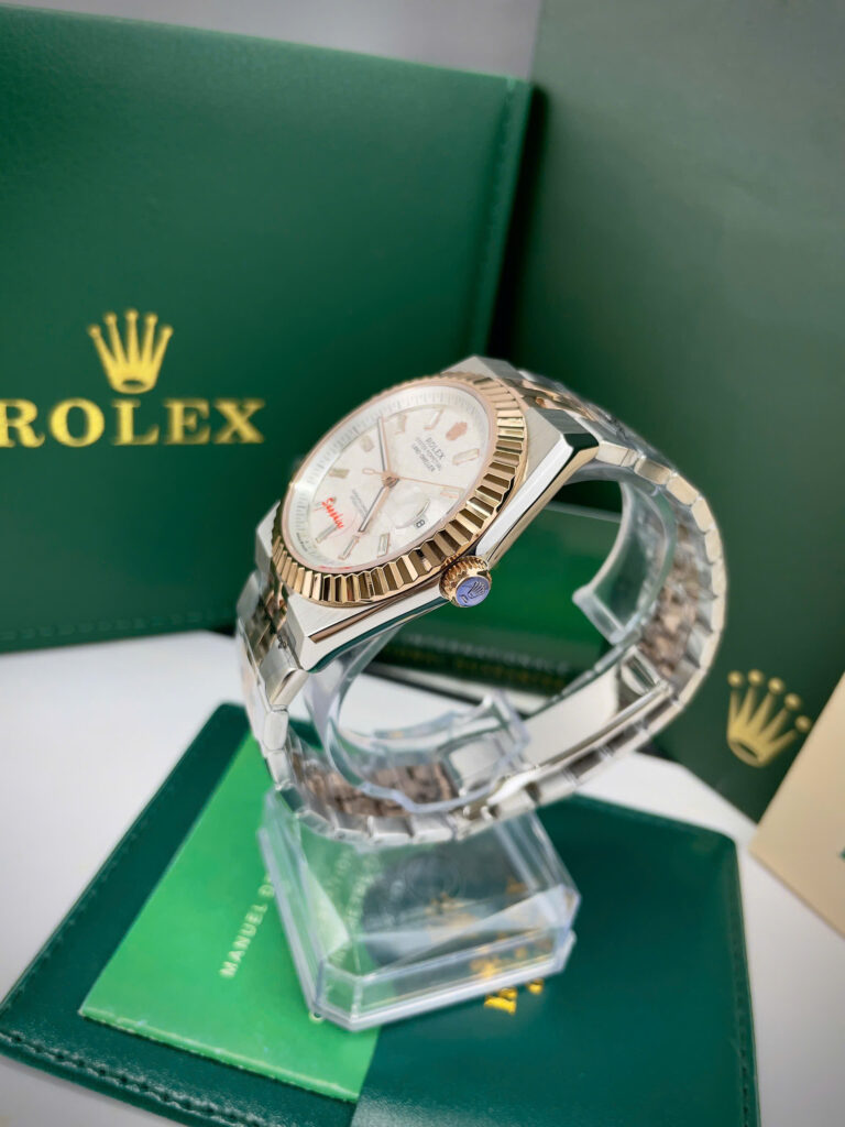 Đồng hồ Rolex Land-Dweller nam Demi cọc số đính đá fake cao cấp 40mm