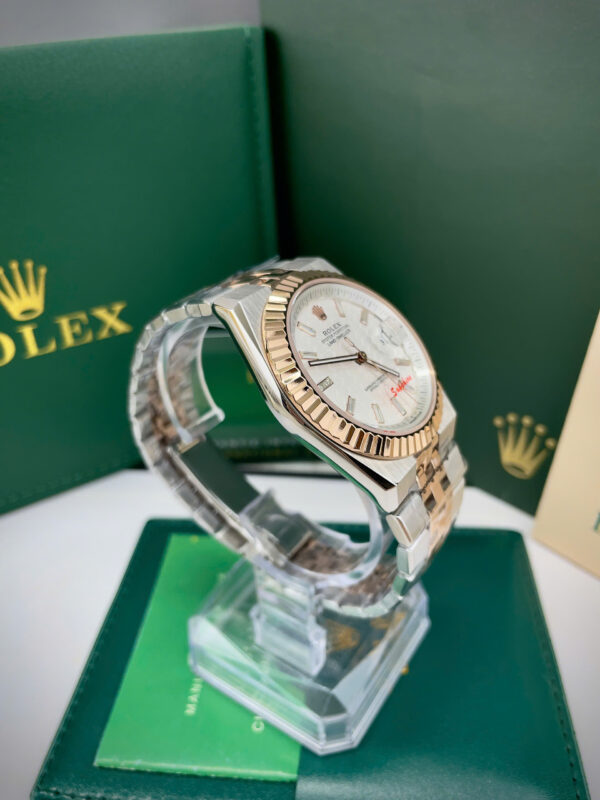 Đồng hồ Rolex Land-Dweller nam Demi cọc số đính đá fake cao cấp 40mm