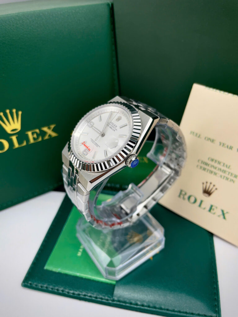Đồng hồ Rolex Land-Dweller nam cọc số dạ quang dây kim loại fake 11 40mm