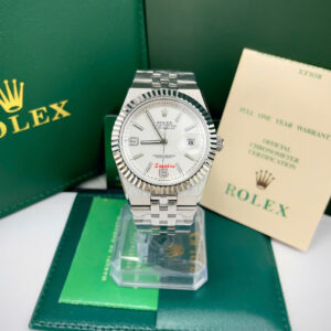 Đồng hồ Rolex Land-Dweller nam cọc số dạ quang dây kim loại fake 11 40mm
