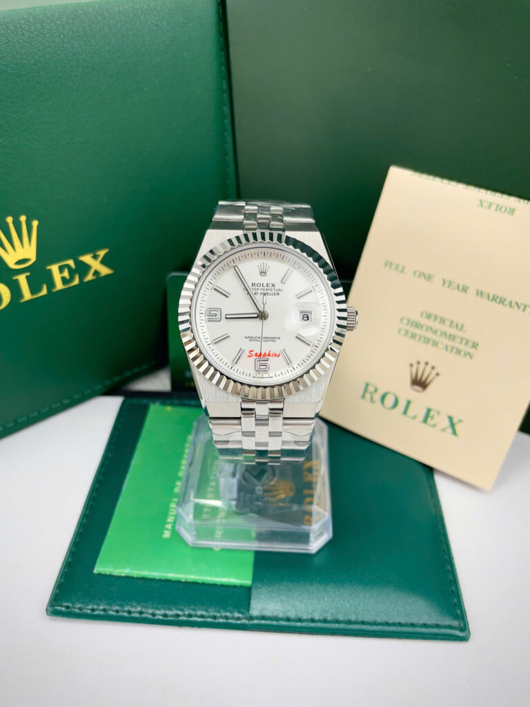 Đồng hồ Rolex Land-Dweller nam cọc số dạ quang dây kim loại fake 11 40mm