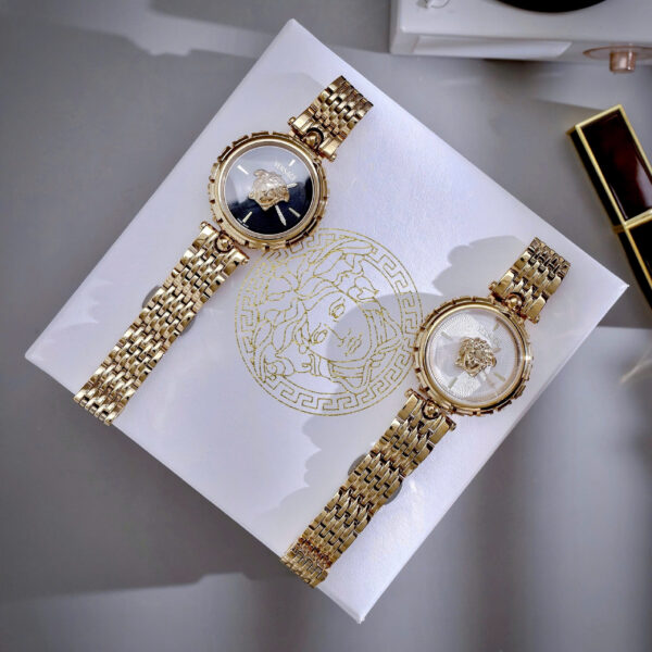 Đồng hồ Versace nữ Medusa Heritage vàng gold dây kim loại like auth 38mm