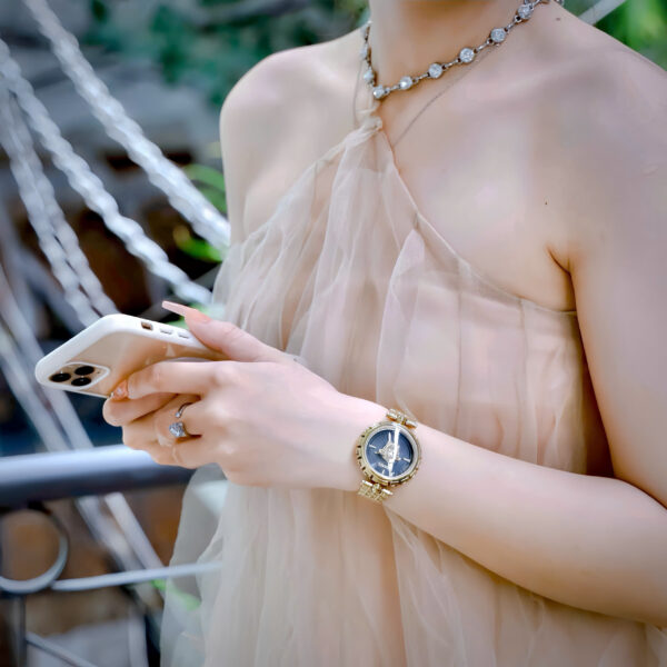 Đồng hồ Versace nữ Medusa Heritage vàng gold dây kim loại like auth 38mm