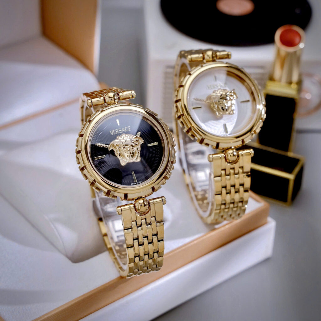 Đồng hồ Versace nữ Medusa Heritage vàng gold dây kim loại like auth 38mm