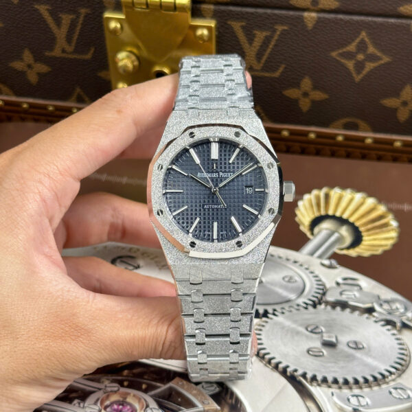 Đồng hồ Audemars Piguet Rep 11 Royal Oak 15410 Frosted mặt xanh dương máy cơ tự động xưởng APS 41mm (2)