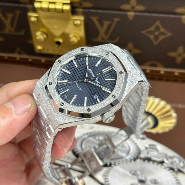 Đồng hồ Audemars Piguet Rep 11 Royal Oak 15410 Frosted mặt xanh dương máy cơ tự động xưởng APS 41mm (2)