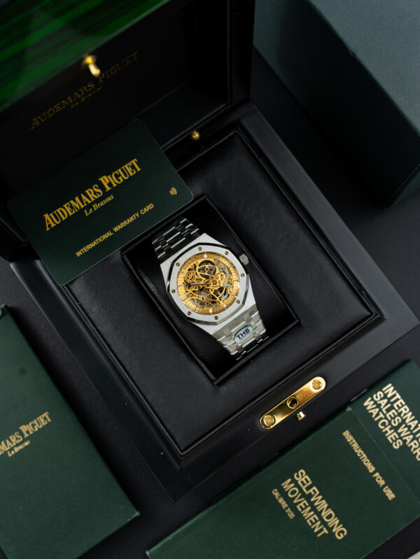 Đồng hồ Audemars Piguet Rep 11 Royal Oak Openworked 15407 mặt màu vàng lộ cơ 41mm (2)