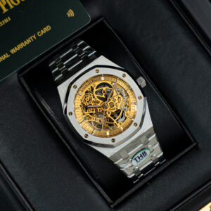 Đồng hồ Audemars Piguet Rep 11 Royal Oak Openworked 15407 mặt màu vàng lộ cơ 41mm (2)