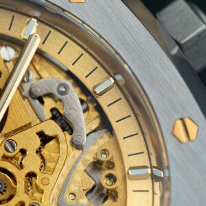 Đồng hồ Audemars Piguet Rep 11 Royal Oak Openworked 15407 mặt màu vàng lộ cơ 41mm (2)