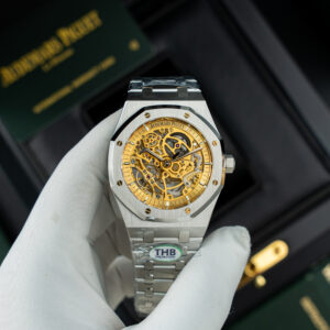 Đồng hồ Audemars Piguet Rep 11 Royal Oak Openworked 15407 mặt màu vàng lộ cơ 41mm (2)