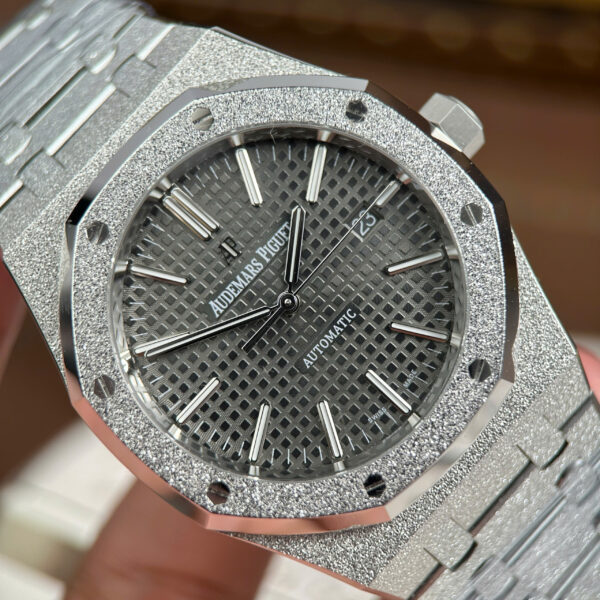 Đồng hồ Audemars Piguet Rep Cao Cấp Royal Oak 15410 Frosted mặt xám máy cơ tự động xưởng APS 41mm (2)