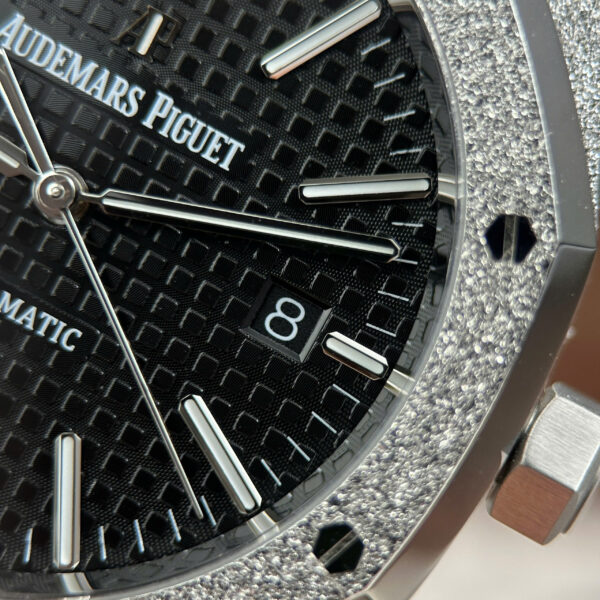 Đồng hồ Audemars Piguet Replica 11 Royal Oak 15410 Frosted Gold mặt đen máy cơ tự động xưởng APS 41mm (2)