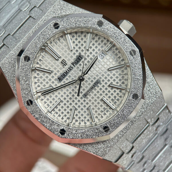 Đồng hồ Audemars Piguet Replica 11 Royal Oak 15410 Frosted mặt trắng máy cơ tự động xưởng APS 41mm (1)