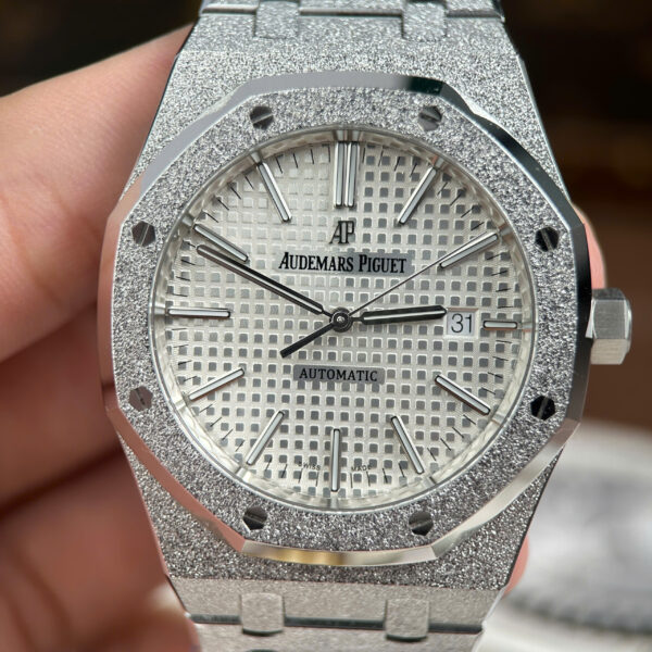 Đồng hồ Audemars Piguet Replica 11 Royal Oak 15410 Frosted mặt trắng máy cơ tự động xưởng APS 41mm (1)