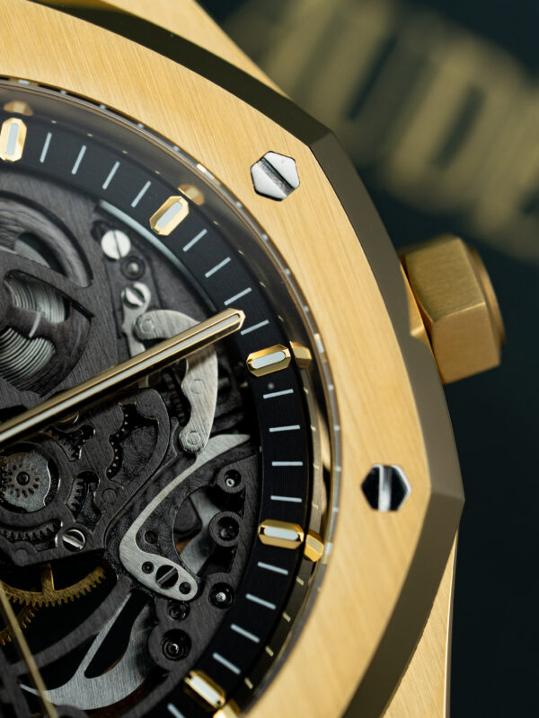 Đồng hồ Audemars Piguet Replica 11 Royal Oak Openworked 15407 mạ vàng mặt lộ cơ 41mm (2)