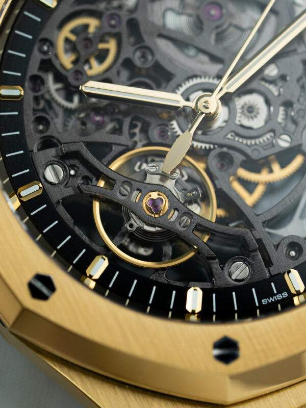 Đồng hồ Audemars Piguet Replica 11 Royal Oak Openworked 15407 mạ vàng mặt lộ cơ 41mm (2)