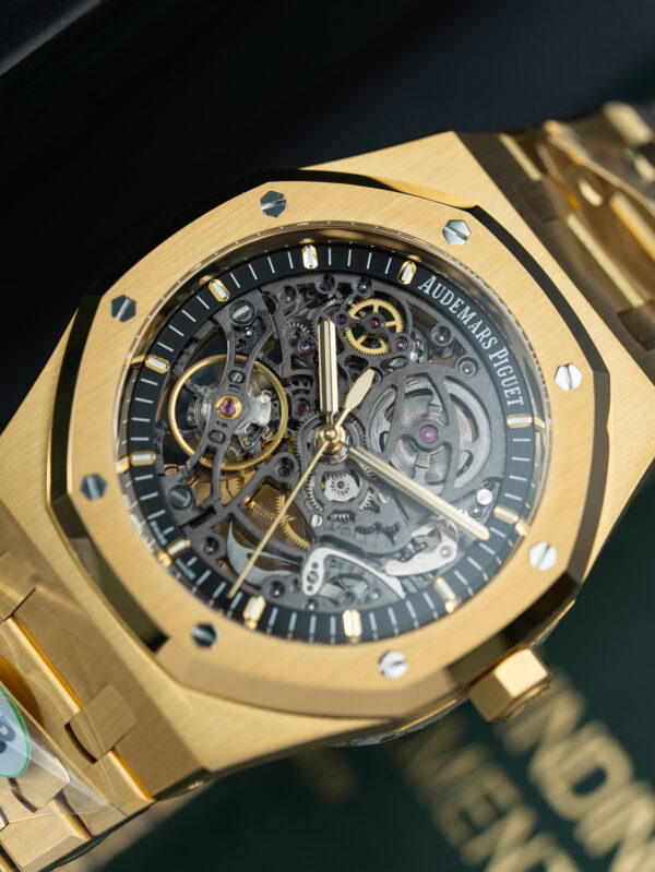 Đồng hồ Audemars Piguet Replica 11 Royal Oak Openworked 15407 mạ vàng mặt lộ cơ 41mm (2)