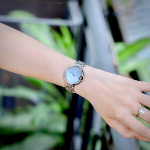 Đồng hồ Cartier Ballon Bleu nữ dây kim loại mặt xanh blue fake cao cấp 33mm
