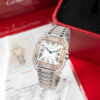 Đồng hồ Cartier Santos Rep 11 nữ đính full kim cương moissanite xưởng BV 35 (2)