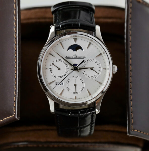 Đồng hồ Jaeger LeCoultre Master Ultrathin Perpetual Calendar Rep 11 mặt trắng dây da xưởng VR 39mm (2)