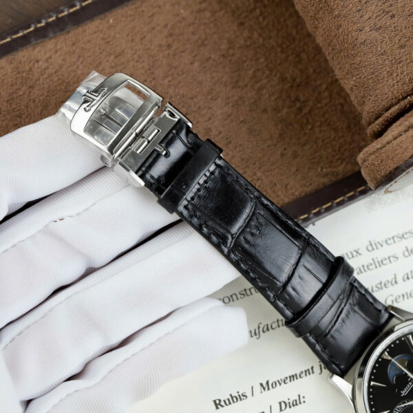 Đồng hồ Jaeger LeCoultre Master Ultrathin Perpetual Calendar Replica 11 mặt đen dây da xưởng VR 39mm (2)