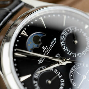 Đồng hồ Jaeger LeCoultre Master Ultrathin Perpetual Calendar Replica 11 mặt đen dây da xưởng VR 39mm (2)