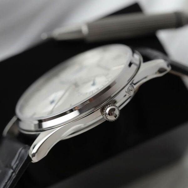 Đồng hồ Jaeger LeCoultre Rep 11 Master Ultra Thin Power Reserve mặt bạc dây da xưởng ZF 39mm (2)