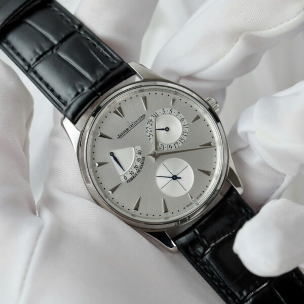 Đồng hồ Jaeger LeCoultre Rep 11 Master Ultra Thin Power Reserve mặt bạc dây da xưởng ZF 39mm (2)