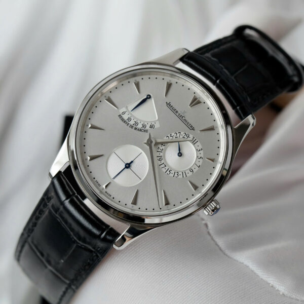 Đồng hồ Jaeger LeCoultre Rep 11 Master Ultra Thin Power Reserve mặt bạc dây da xưởng ZF 39mm (2)