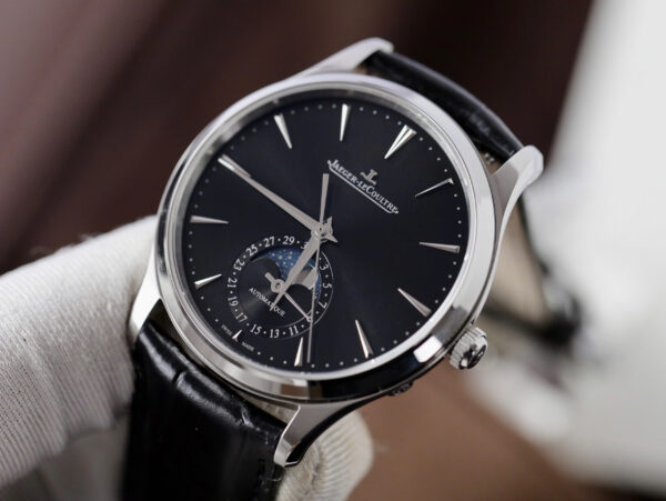 Đồng hồ Jaeger Lecoultre Rep 11 Master Ultrathin Moon mặt đen dây da 39mm (2)