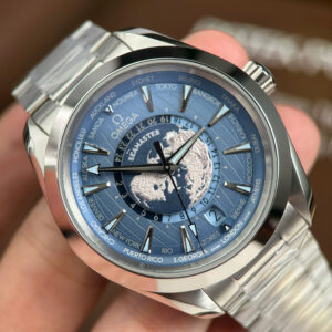 Đồng hồ Omega Rep 11 Seamaster Aqua Terra Worldtimer Summer Blue dây kim loại nhà máy VS 43mm (2)