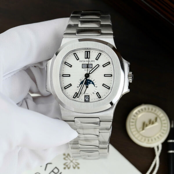 Đồng hồ Patek Philippe Nautilus 5726 Rep 11 mặt trắng dây kim loại nhà máy PPF 40 (2)
