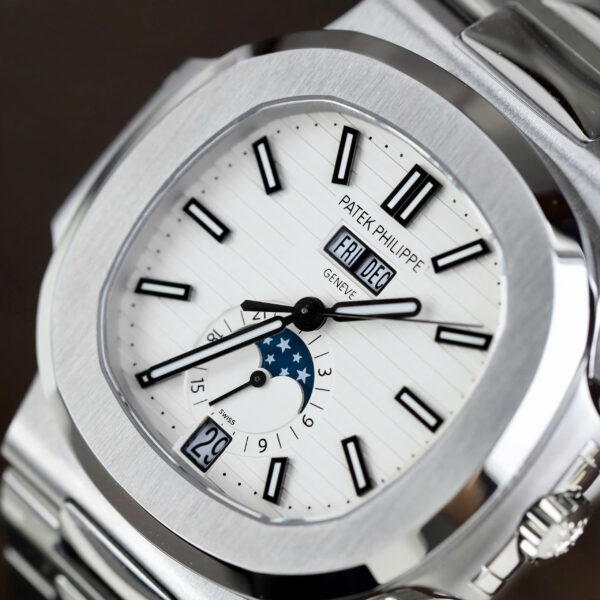 Đồng hồ Patek Philippe Nautilus 5726 Rep 11 mặt trắng dây kim loại nhà máy PPF 40 (2)