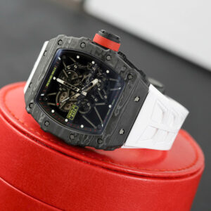 Đồng hồ Richard Mille RM35-01 Rep 11 vỏ carbon NTPT dây cao su trắng nhà máy ZF 49,9x43mm (2)