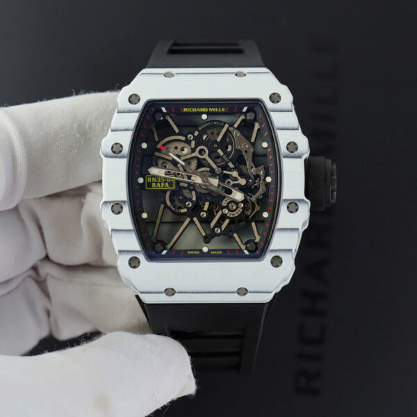 Đồng hồ Richard Mille RM35-01 Rep 11 vỏ carbon NTPT màu trắng nhà máy ZF 49,9x43mm (2)