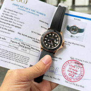 Đồng hồ Rolex Yacht-Master Rep 11 bọc vàng hồng 18K dây cao su 40mm (2)