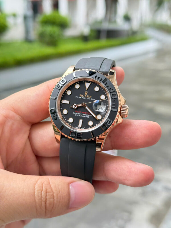Đồng hồ Rolex Yacht-Master Rep 11 bọc vàng hồng 18K dây cao su 40mm (2)