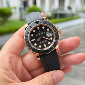 Đồng hồ Rolex Yacht-Master Rep 11 bọc vàng hồng 18K dây cao su 40mm (2)