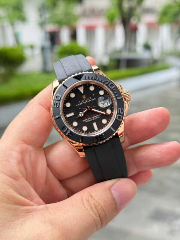 Đồng hồ Rolex Yacht-Master Rep 11 bọc vàng hồng 18K dây cao su 40mm (2)