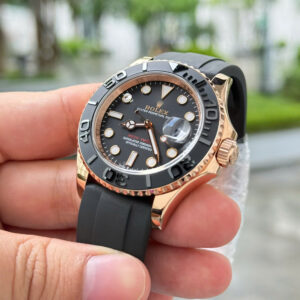 Đồng hồ Rolex Yacht-Master Rep 11 bọc vàng hồng 18K dây cao su 40mm (2)